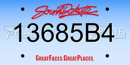 13685B4 South Dakota License Plate