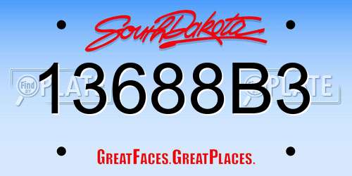 13688B3 South Dakota License Plate
