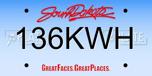 136KWH South Dakota License Plate