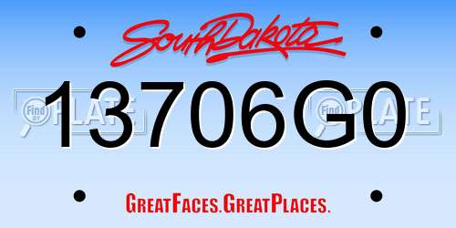 13706G0 South Dakota License Plate