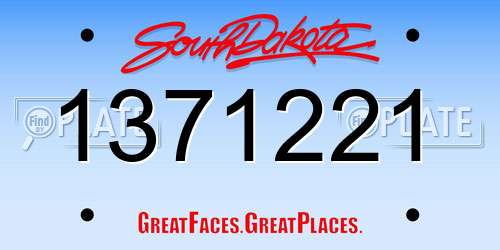 1371221 South Dakota License Plate