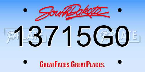 13715G0 South Dakota License Plate