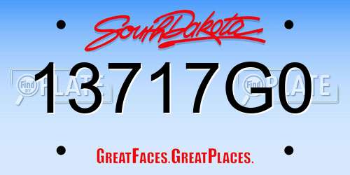 13717G0 South Dakota License Plate