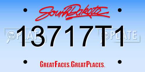 13717T1 South Dakota License Plate