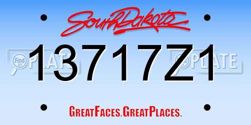 13717Z1 South Dakota License Plate