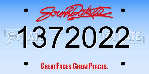 1372022 South Dakota License Plate
