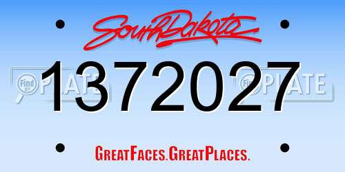 1372027 South Dakota License Plate