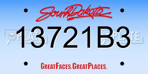13721B3 South Dakota License Plate