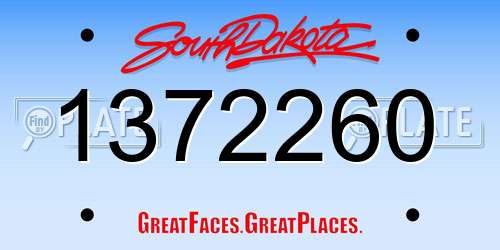 1372260 South Dakota License Plate