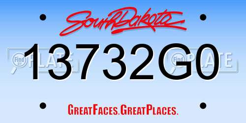 13732G0 South Dakota License Plate