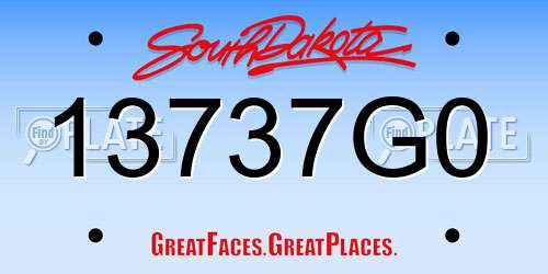 13737G0 South Dakota License Plate