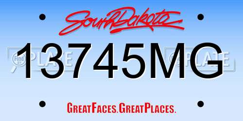 13745MG South Dakota License Plate