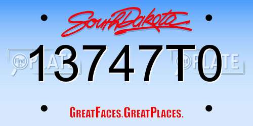 13747T0 South Dakota License Plate