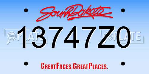 13747Z0 South Dakota License Plate