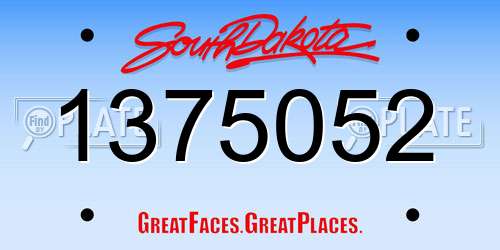 1375052 South Dakota License Plate