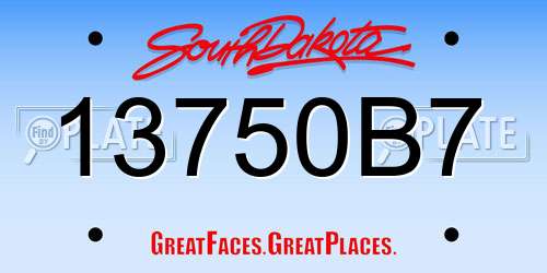 13750B7 South Dakota License Plate