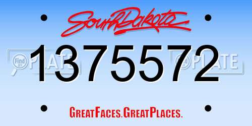 1375572 South Dakota License Plate