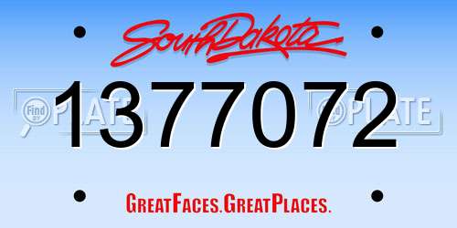 1377072 South Dakota License Plate