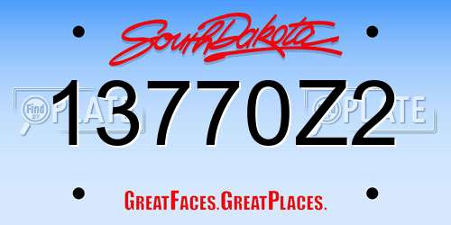 13770Z2 South Dakota License Plate