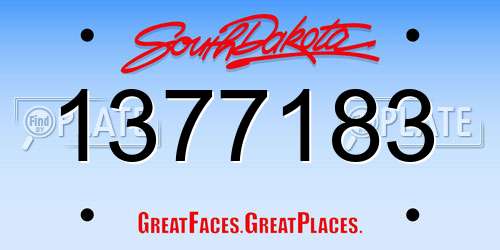 1377183 South Dakota License Plate