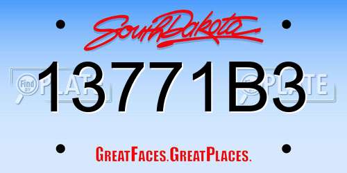 13771B3 South Dakota License Plate