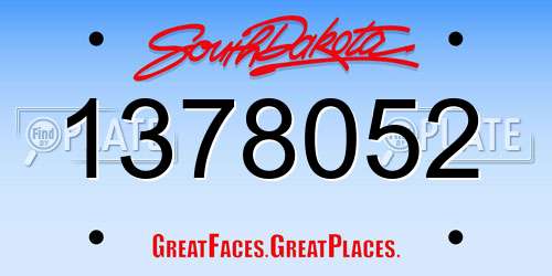 1378052 South Dakota License Plate