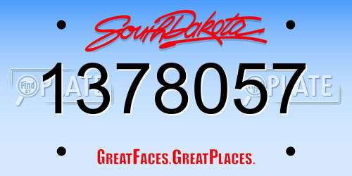 1378057 South Dakota License Plate