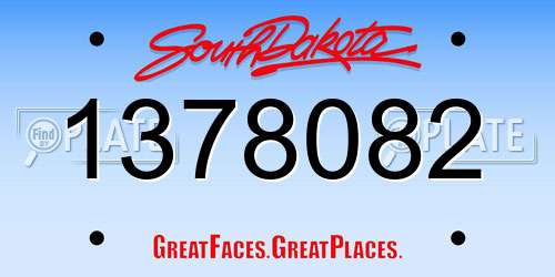 1378082 South Dakota License Plate