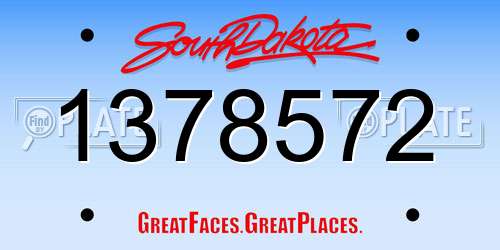 1378572 South Dakota License Plate
