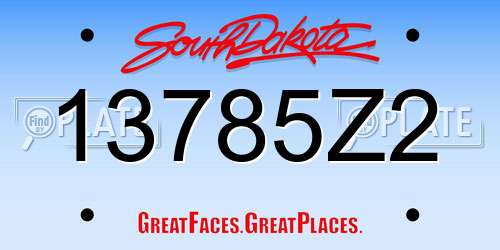 13785Z2 South Dakota License Plate