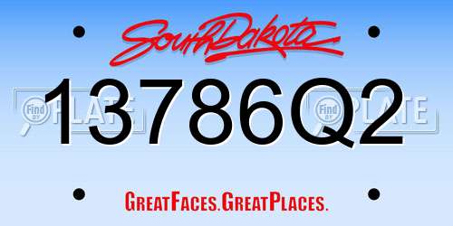 13786Q2 South Dakota License Plate