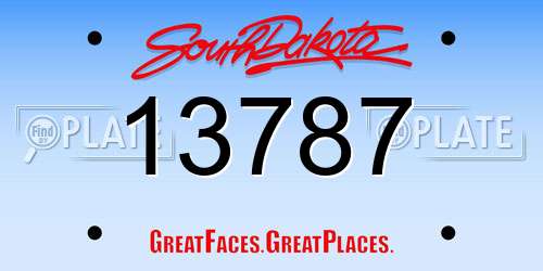 13787 South Dakota License Plate