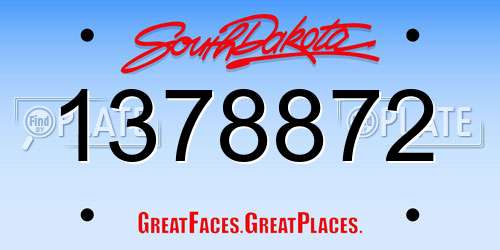 1378872 South Dakota License Plate