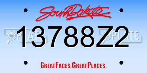 13788Z2 South Dakota License Plate