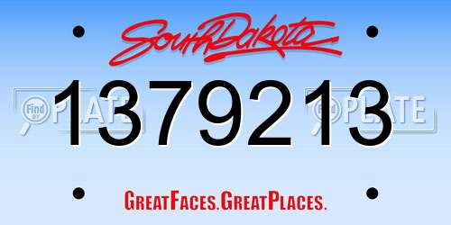 1379213 South Dakota License Plate