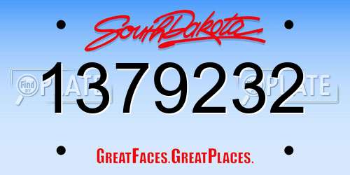 1379232 South Dakota License Plate