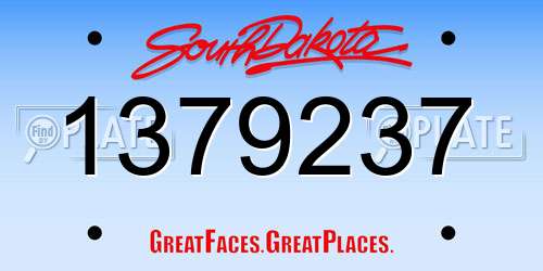 1379237 South Dakota License Plate