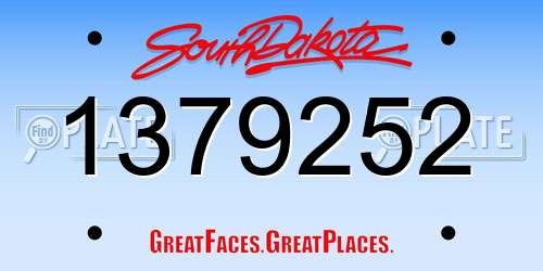 1379252 South Dakota License Plate