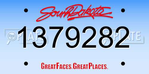 1379282 South Dakota License Plate