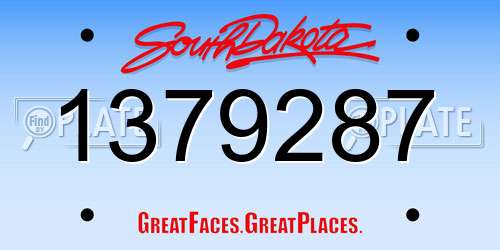 1379287 South Dakota License Plate