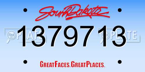 1379713 South Dakota License Plate