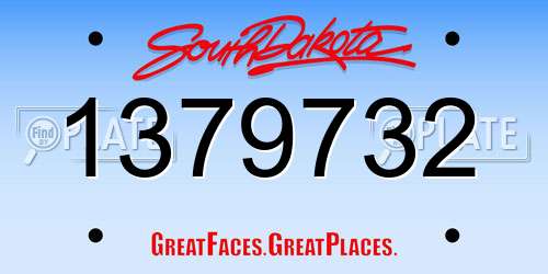 1379732 South Dakota License Plate