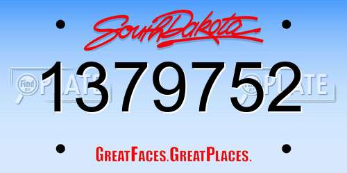 1379752 South Dakota License Plate