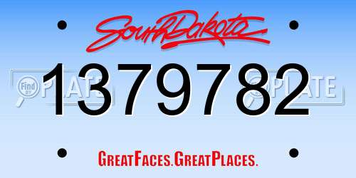 1379782 South Dakota License Plate
