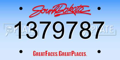 1379787 South Dakota License Plate