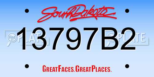 13797B2 South Dakota License Plate