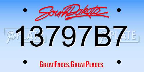 13797B7 South Dakota License Plate