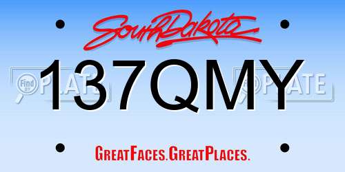 137QMY South Dakota License Plate