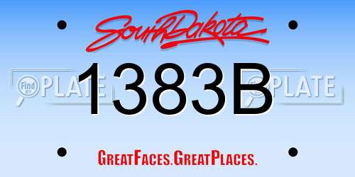 1383B South Dakota License Plate