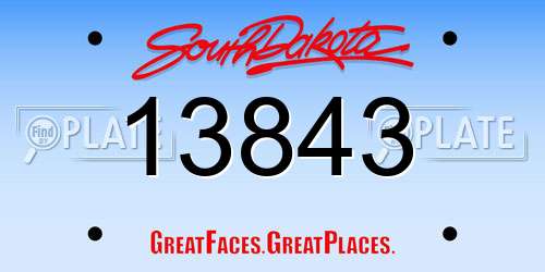 13843 South Dakota License Plate